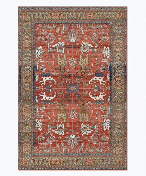 Persian Area Rug - Vintage Medallion Non-Slip Design variation